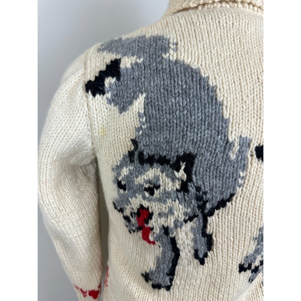 RARE‎ Vintage 1950s Wolf Mary Maxim Cowichan Sweater Wool 100% Large - Picture 11 of 16